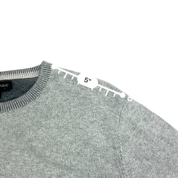Banana Republic 100% Cotton Men's Pullover Grey Sweater Size L - Picture 6 of 9